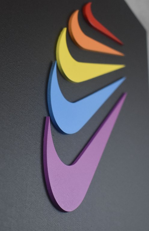 5 LOGO SWOOSH "COLORFULL" BLACK