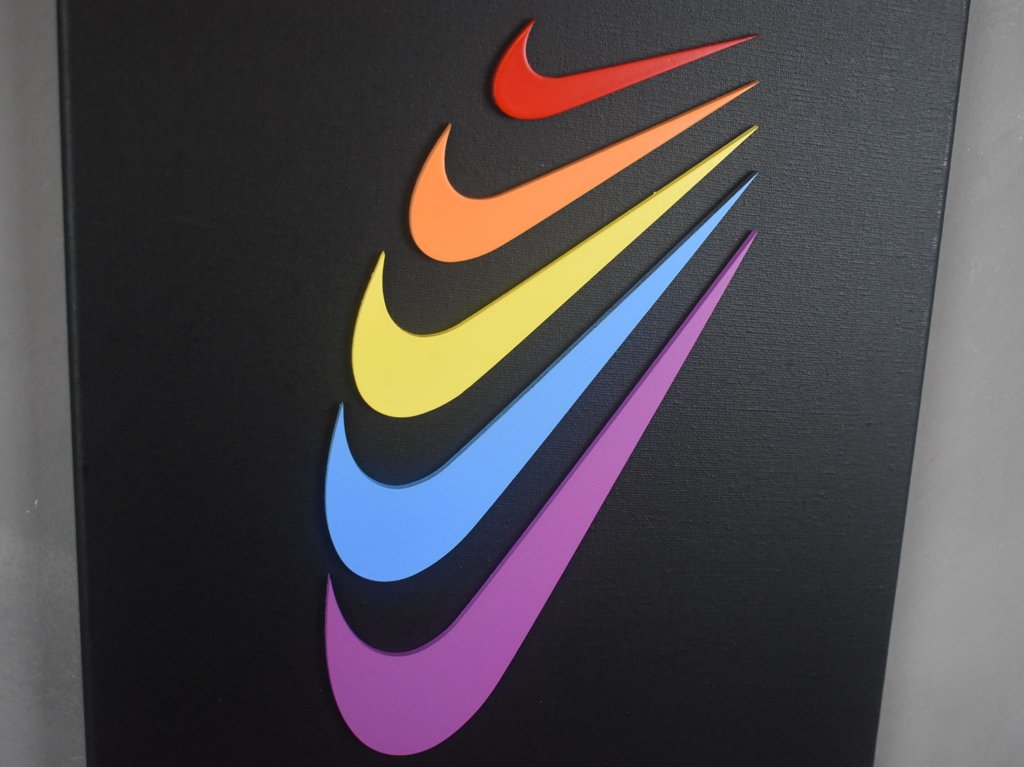 5 LOGO SWOOSH "COLORFULL" BLACK