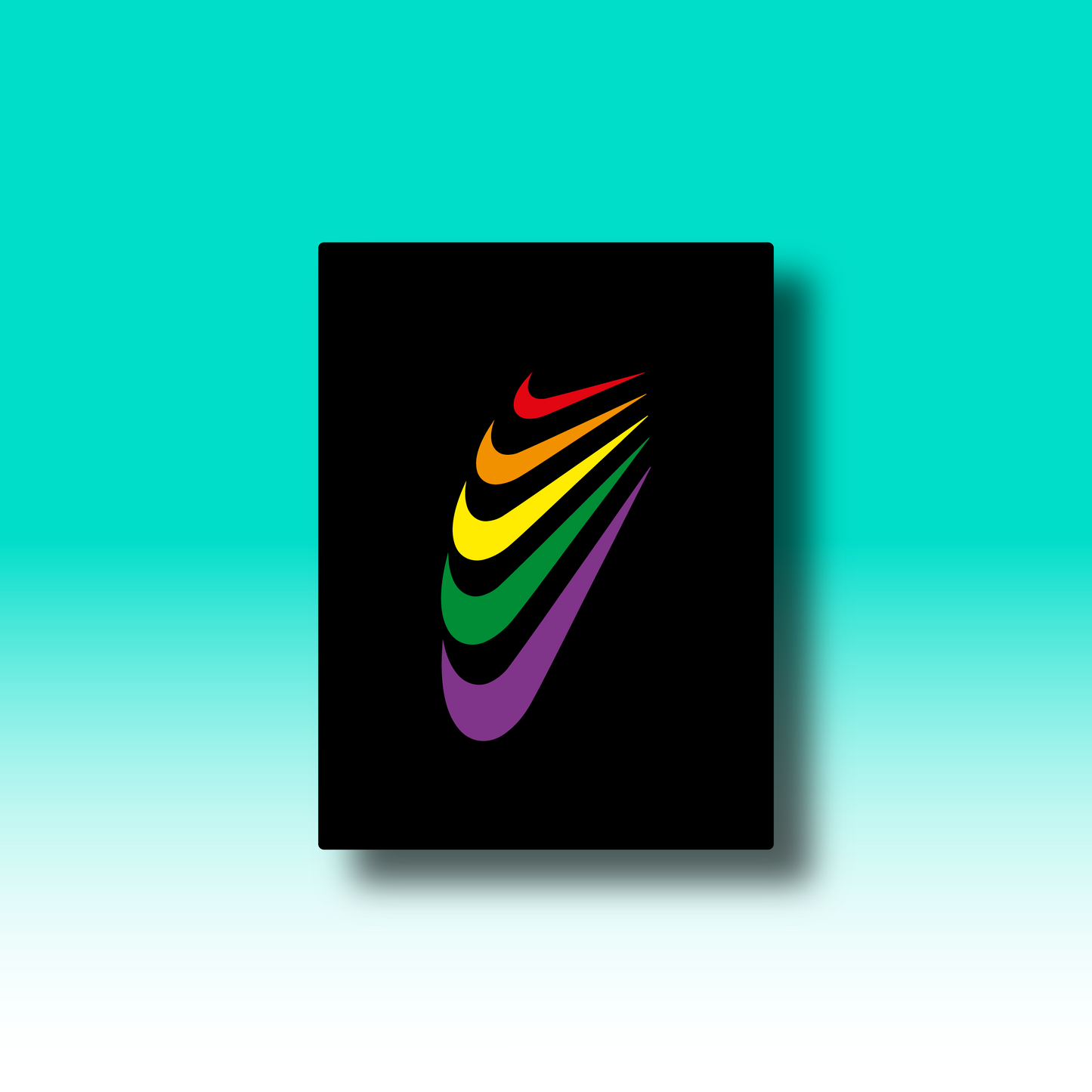 5 LOGO SWOOSH "COLORFULL" BLACK